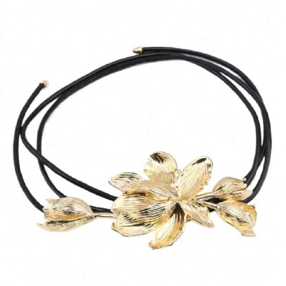 Gold Floral belt Q341